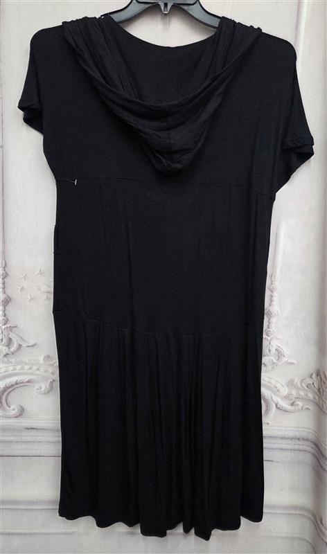 NWOT Anthropologie Aziz M Hoodie Black Button Up Mini Dress 131915