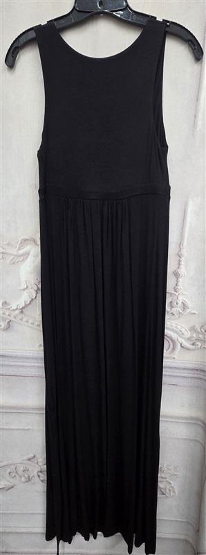 NWOT Matty M Small V neck Black Hi Waist Maxi Dress Sleeveless 131917
