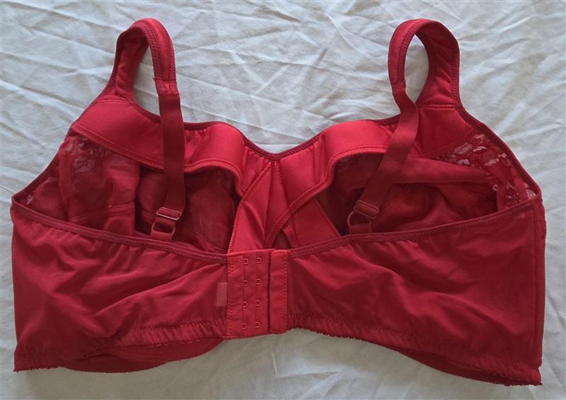 NWOT Comfort Choice 54DDD Easy Enhancer Wirefree Allover Lace Bra Red 131962