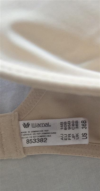 NWOt Wacoal 36B Instant Polish T-Shirt Bra 853382 Beige 131964
