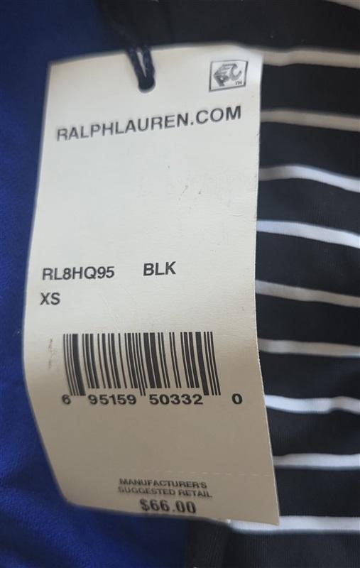 NWT Ralph Lauren XS Stripe Hipster Side Tie Bikini Swim Bottom Polo Pony 131970