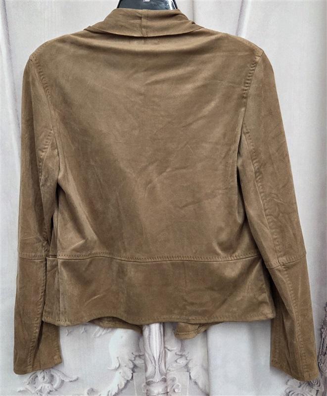 NWOT Max Studio XS Faux Ultra Suede Jacket Brown Vegan Blazer 131979