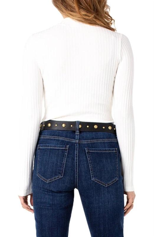 NWTD Liverpool XS MOCK NECK White LONG SLEEVE KNIT TOP 131980