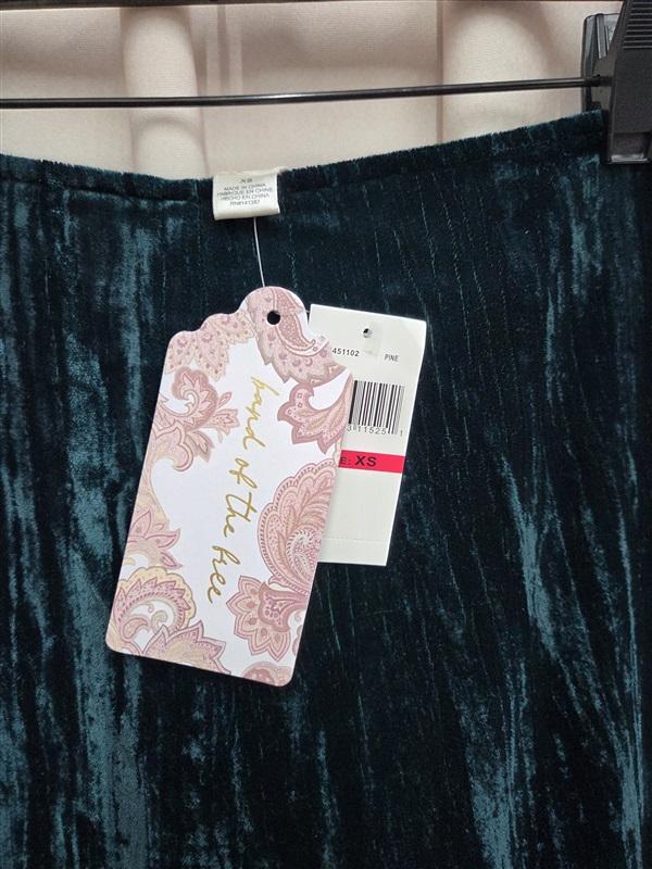 NWT Anthropologie Band of Free XS Green Crushed Velvet Pants 131981