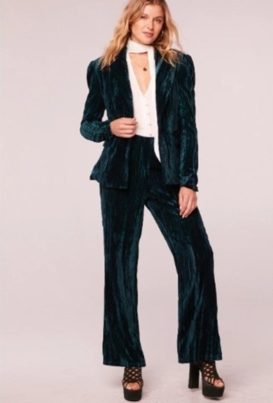 NWT Anthropologie Band of Free XS Green Crushed Velvet Pants 131981