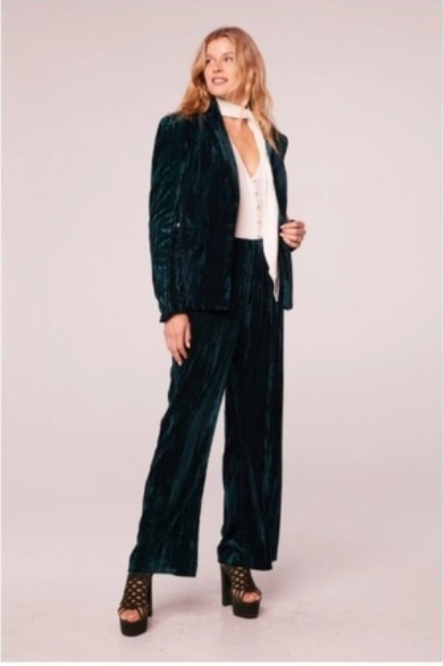 NWT Anthropologie Band of Free XS Green Crushed Velvet Pants 131981