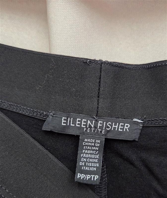 PO Eileen Fisher PP Small Black Skinny Straight Pants 131990