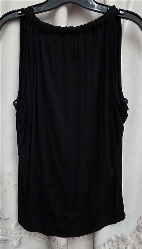 NWOT Michael Stars OS Jersey Lycra Draped Halter Shirt Top Black 131993