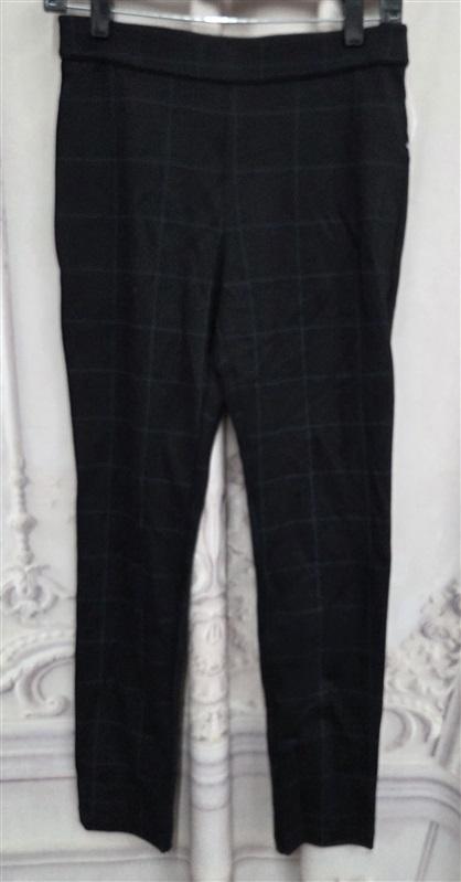 NWT Ava The label S Black Blue Plaid Black Pointe Pull On Pants 132002