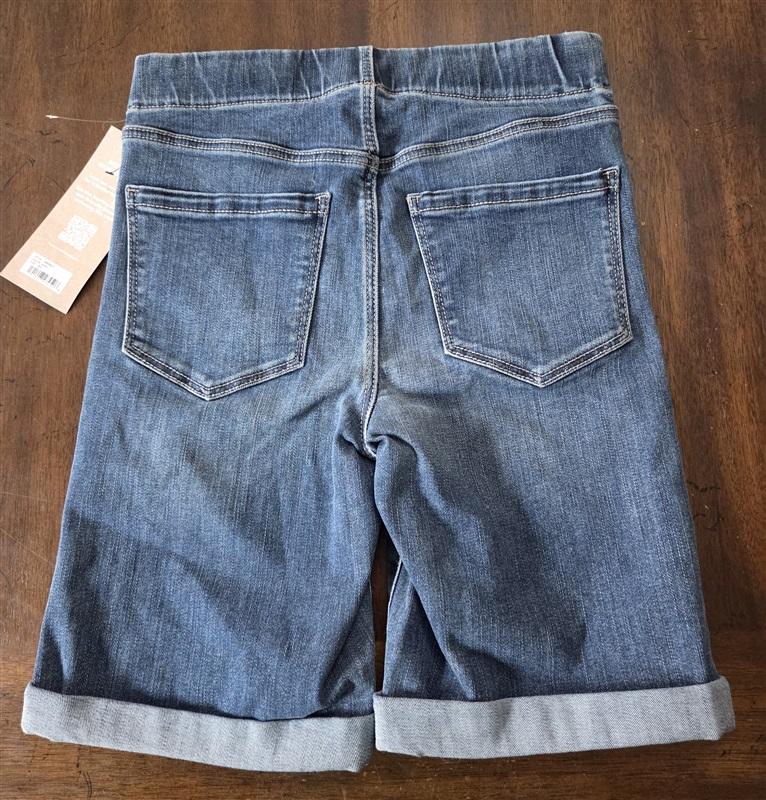 NWT Liverpool 0 25 Chloe Pull On Jean Cuff Denim Shorts Bixby Blue 132005