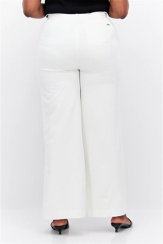 NWOTD Tommy Hilfiger 16 Wide Leg Bow Tie Sash Solid Dress Pants White 132006