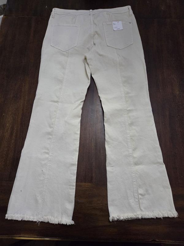 NWT Vigoss 28 Jagger Boot Cut Jeans Ivory Distressed Stretch Denim Flare 132010