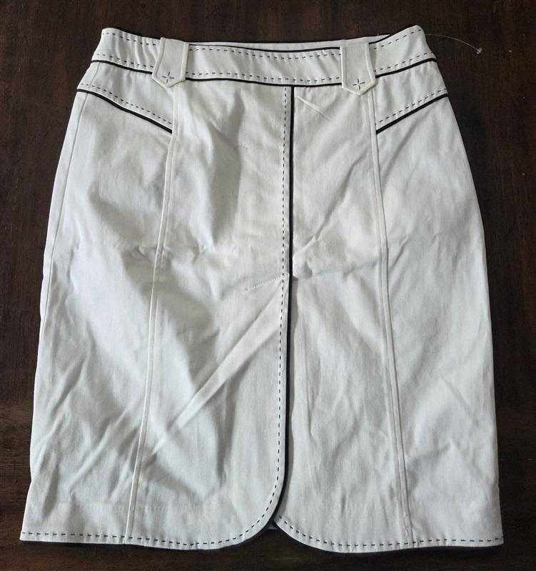 NWT Cache 6 White Black Pencil Skirt Side zip 132013