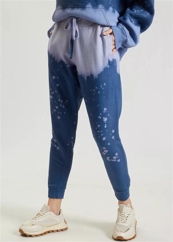 NWT La Detresse XS La Acid Drop Distressed Sweatpants Vinca Blue 132017