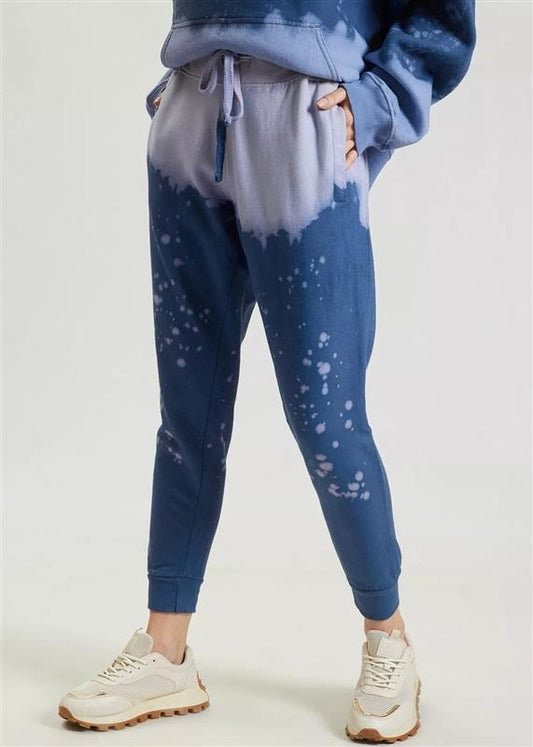 NWT La Detresse XS La Acid Drop Distressed Sweatpants Vinca Blue 132017