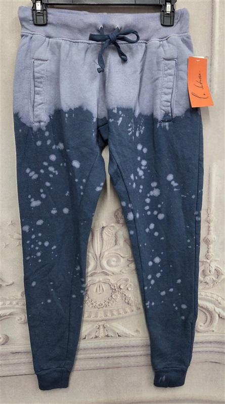 NWT La Detresse XS La Acid Drop Distressed Sweatpants Vinca Blue 132017