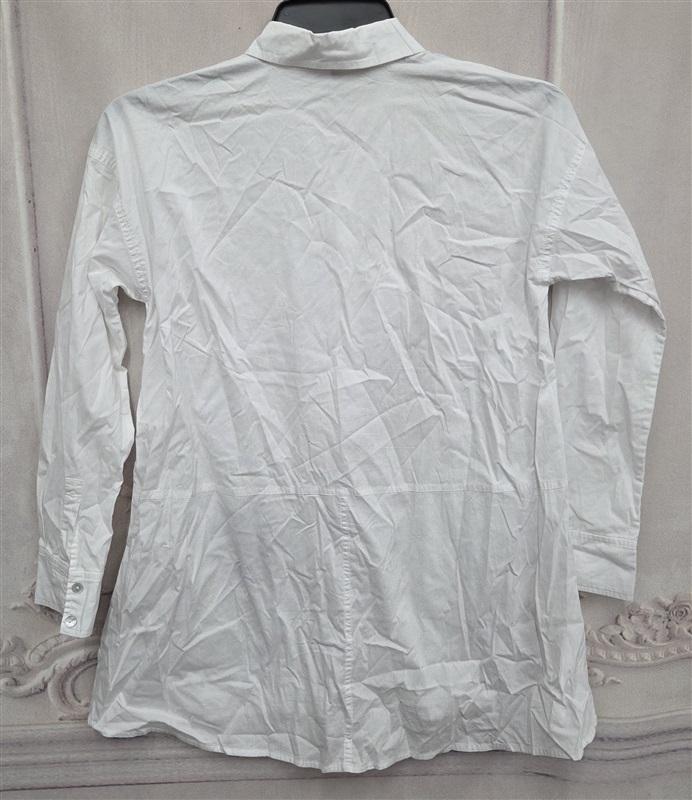 NWOT Eileen Fisher XXS White Organic Linen Button Tunic Shirt 132018