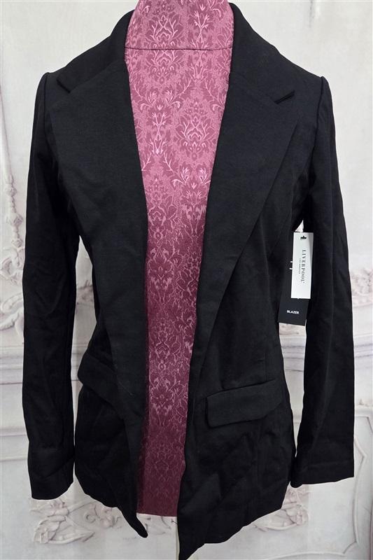 NWT Liverpool XS Boyfriend Blazer Princess Darts Black Jacket 132019