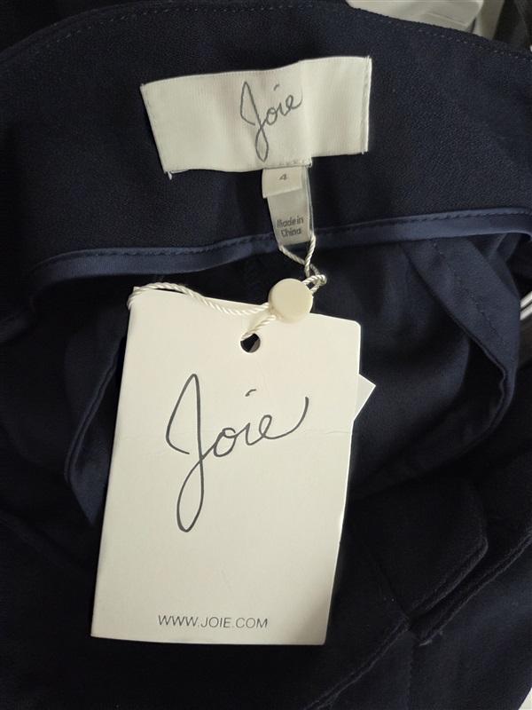 NWT Joie 4 Ianna Belted Ankle Pants Navy Blue Paperbag 132021