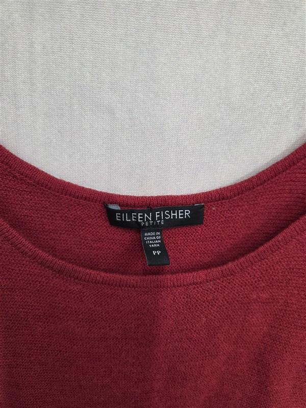 NWOT Eileen Fisher PP Wool Cherry Red Scoop Neck Tank 132025