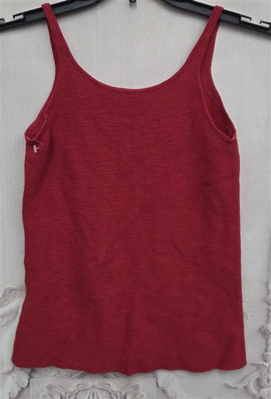 NWOT Eileen Fisher PP Wool Cherry Red Scoop Neck Tank 132025