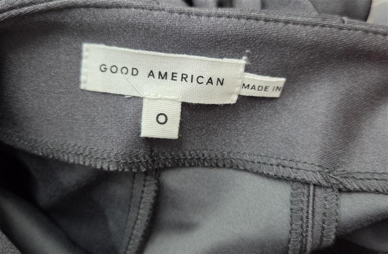 NWT Good American 0 Good Waist Flare Scuba Pants Chrome Gray 132026