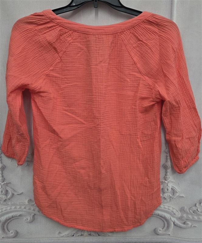 NWT Bobi XS Gauze Cocktail 3/4 Sleeve V Neck Peasant Top 132027