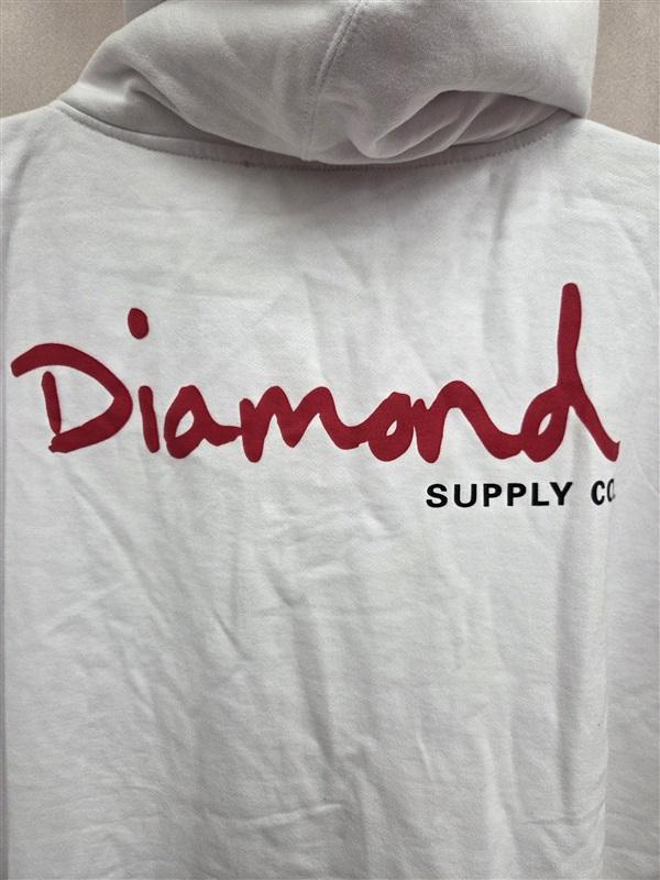 NWOT Diamond Supply XL White Red Hoodie Sweatshirt 132029