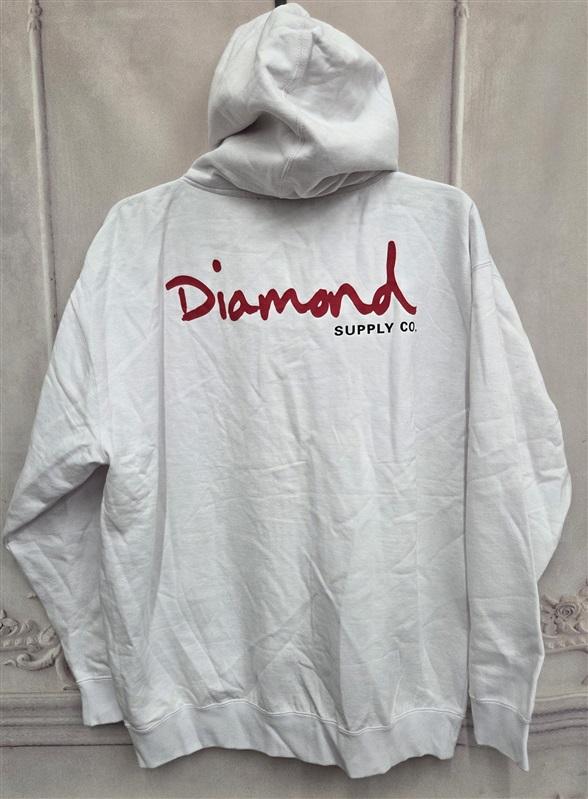 NWOT Diamond Supply XL White Red Hoodie Sweatshirt 132029