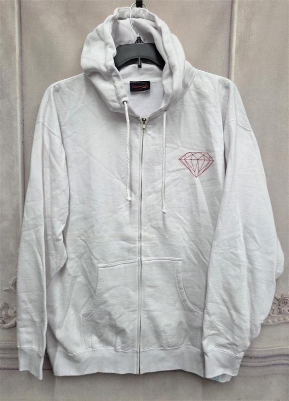 NWOT Diamond Supply XL White Red Hoodie Sweatshirt 132029