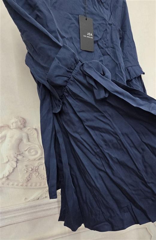 NWT Anthropologie J.O.A. Tie Bell Sleeve Navy Blue Blouse 132034