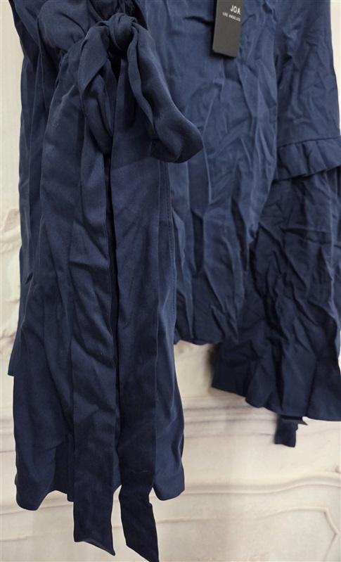 NWT Anthropologie J.O.A. Tie Bell Sleeve Navy Blue Blouse 132034