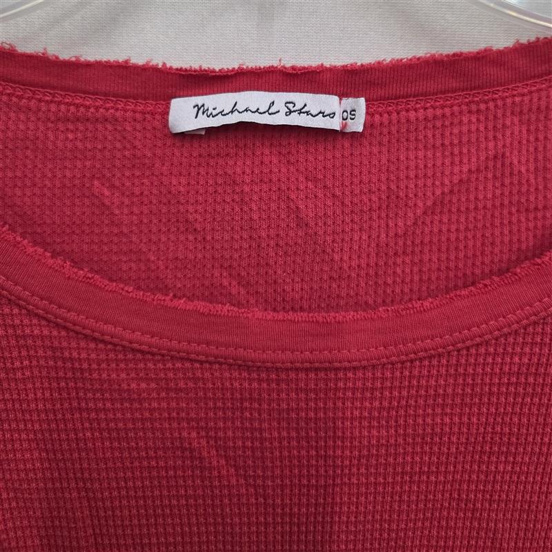 NWOT Michael Stars OS Thermal Long Sleeve Top Red 132035