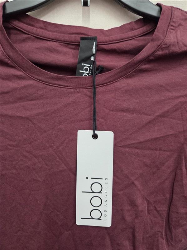 NWOT Bobi XS Shiraz Modal Jersey Long Sleeve T Shirt Dress Wine 132037