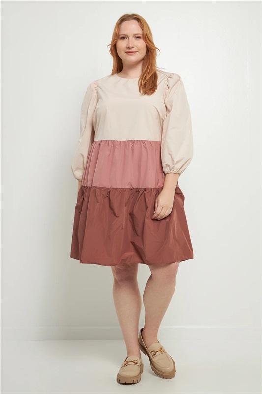NWOT English Factory 3x Colorblock Tiered Short Sleeve Dress 132038