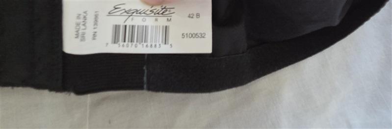 NWOT Exquisite Form 42B Original Fully Support Bra #5100532 Black 132049