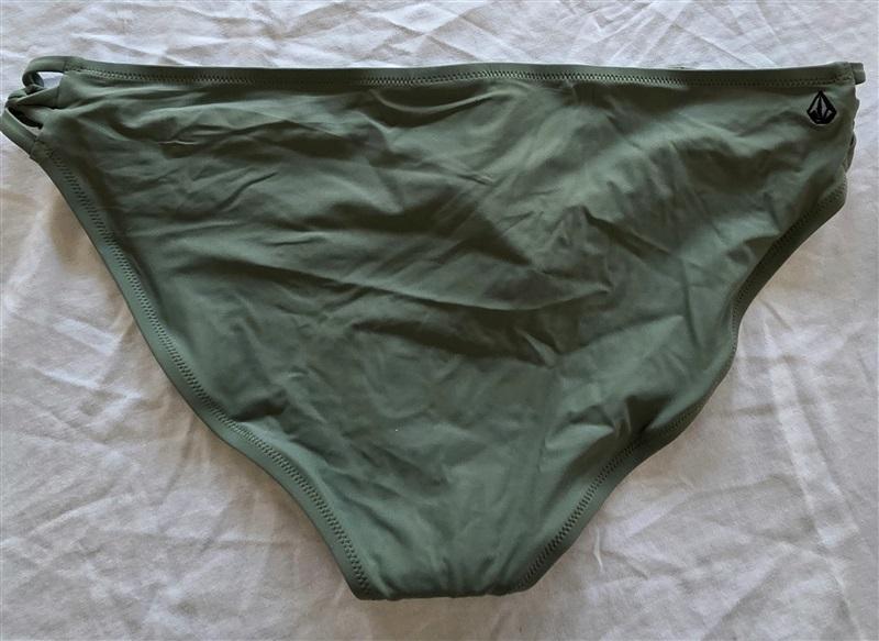 NWOT Volcom 16w Strappy Knot Side Green Bikini Swim Bottom 132063