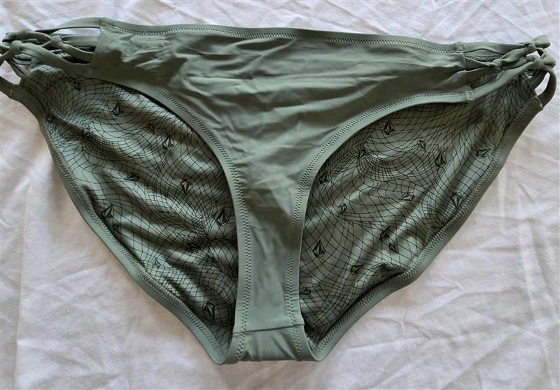 NWOT Volcom 16w Strappy Knot Side Green Bikini Swim Bottom 132063