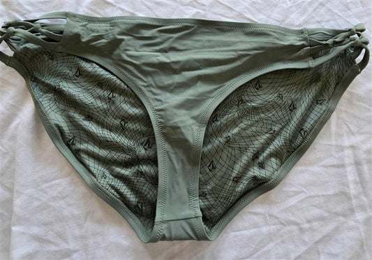 NWOT Volcom 16w Strappy Knot Side Green Bikini Swim Bottom 132063