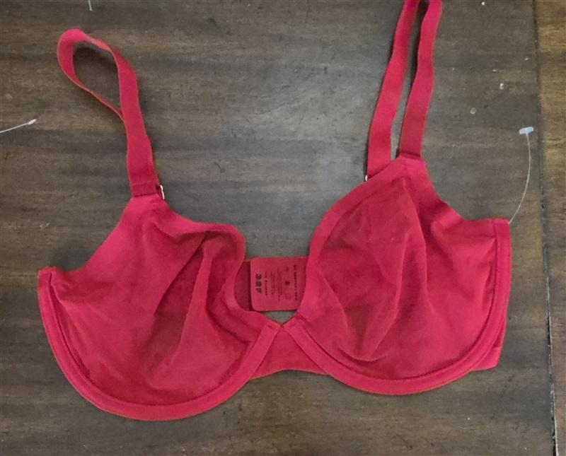 NWOT CUUP 36D The Plunge Mesh Red Sheer Underwire Bra 132078