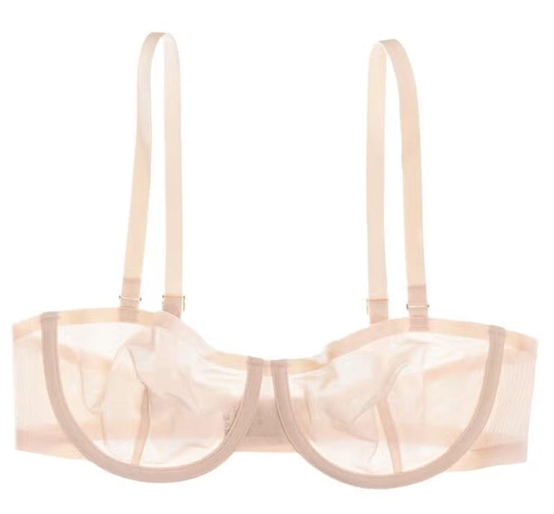 NWOT CUUP 38G The Balconette Mesh Ivory Sheer Underwire Bra 132080