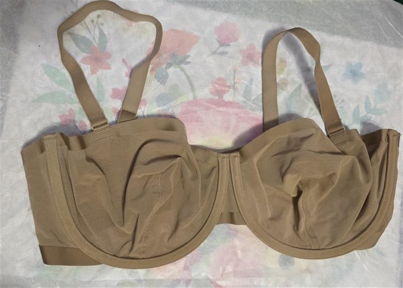 NWOT CUUP 36C The Balconette Mesh Beige Sheer Underwire Bra 132096