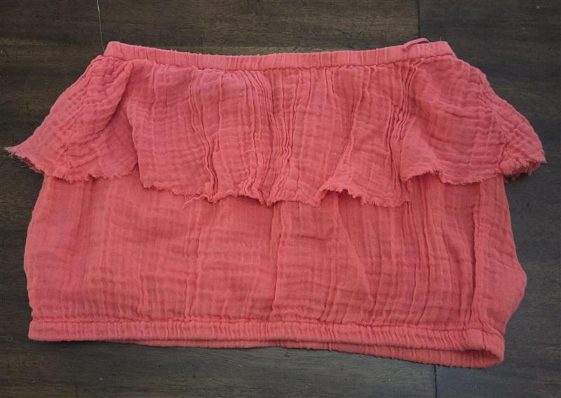 NWOT Michael Stars S Evereye Fleur Gauze Tube Top Coral 132119