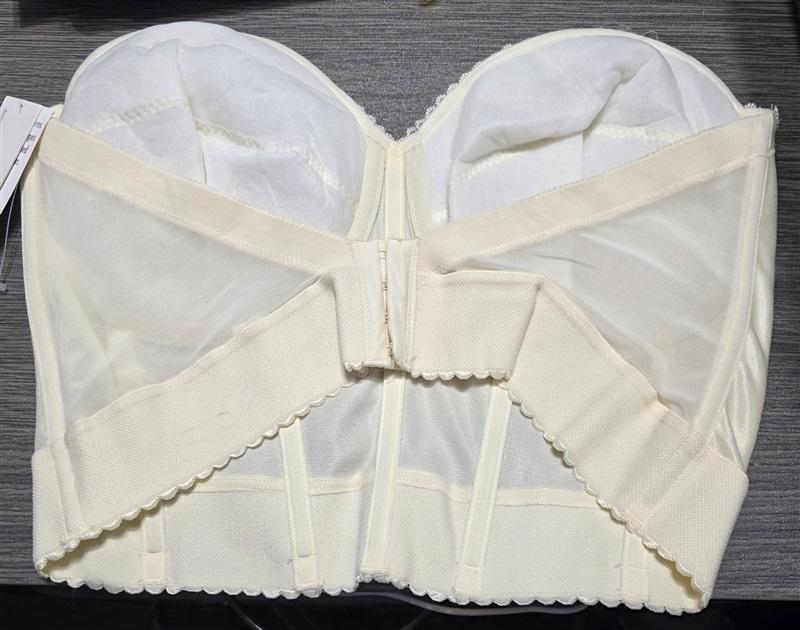 NWTD DOMINIQUE 40D NOEMI STRAPLESS LONGLINE BRA 6377 Ivory 132125