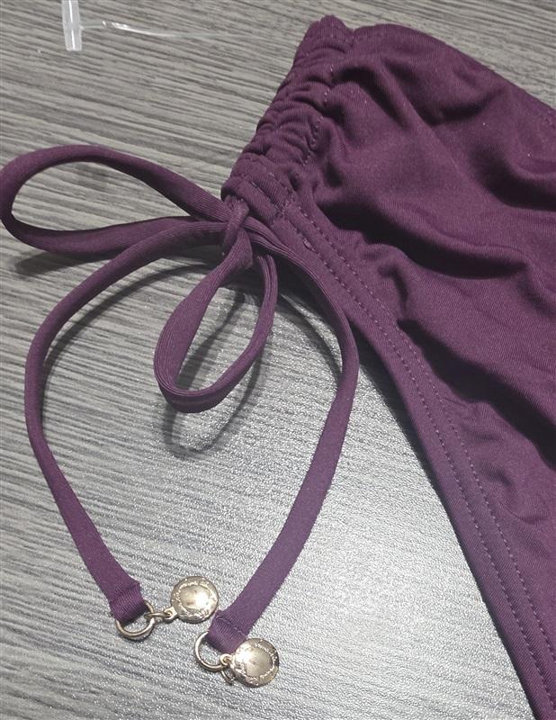 NWPT Anne Cole S Live In Color Side Tie Bikini Swim Bottom Aubergine 132134