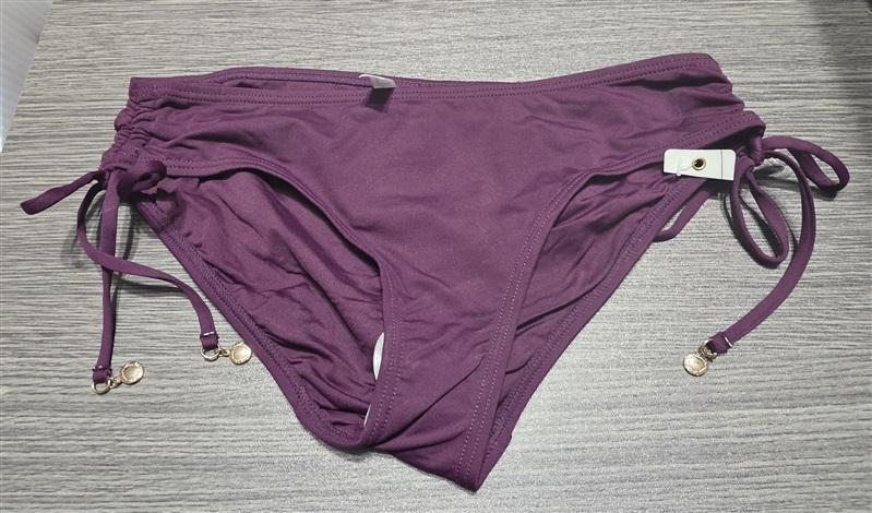 NWPT Anne Cole S Live In Color Side Tie Bikini Swim Bottom Aubergine 132134