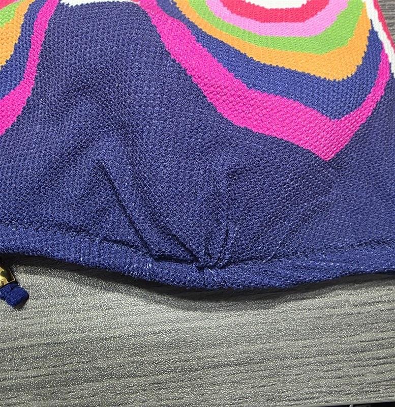 NWPT Trina Turk 12 ULTRA MARINE Rainbow Swirl Textured Bandeau Bikini Top 132153