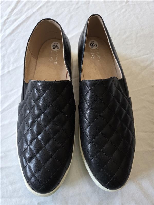 NWOT Crown & Ivy Wren 9.5 Quilted Faux Leather Loafers Flats 132170