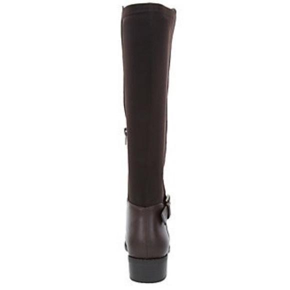 NWOT Rampage 6.5 Ivey Almond Toe Riding Boots Brown Faux Leather 132173