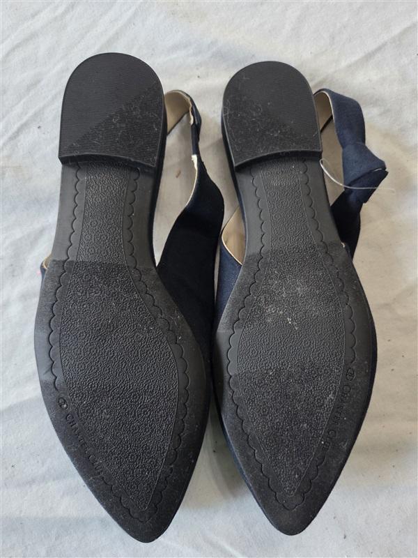 NWOT Charter Club 6.5 Knot Side Slingback Pointy Toe Flats Blue 132180